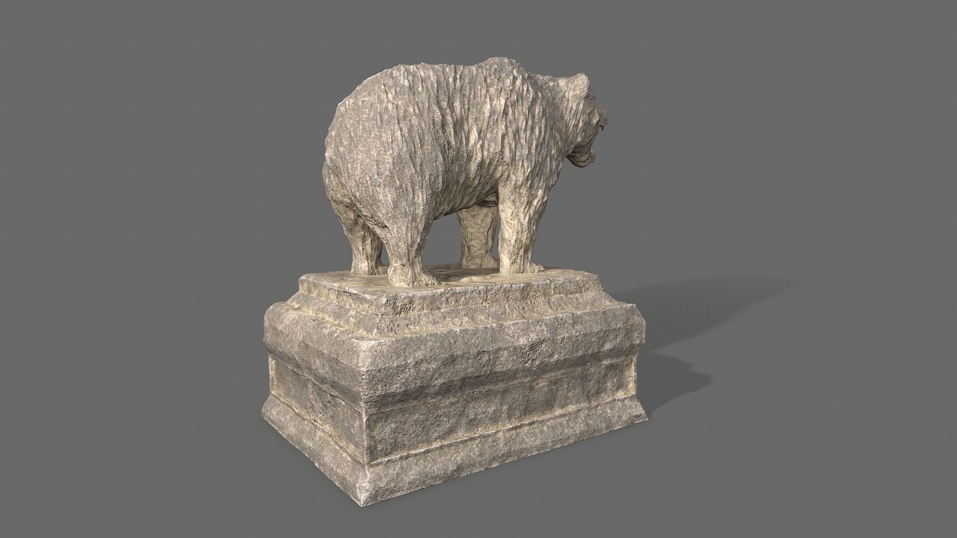 Bear Statue 2 Low-poly 3D model_6