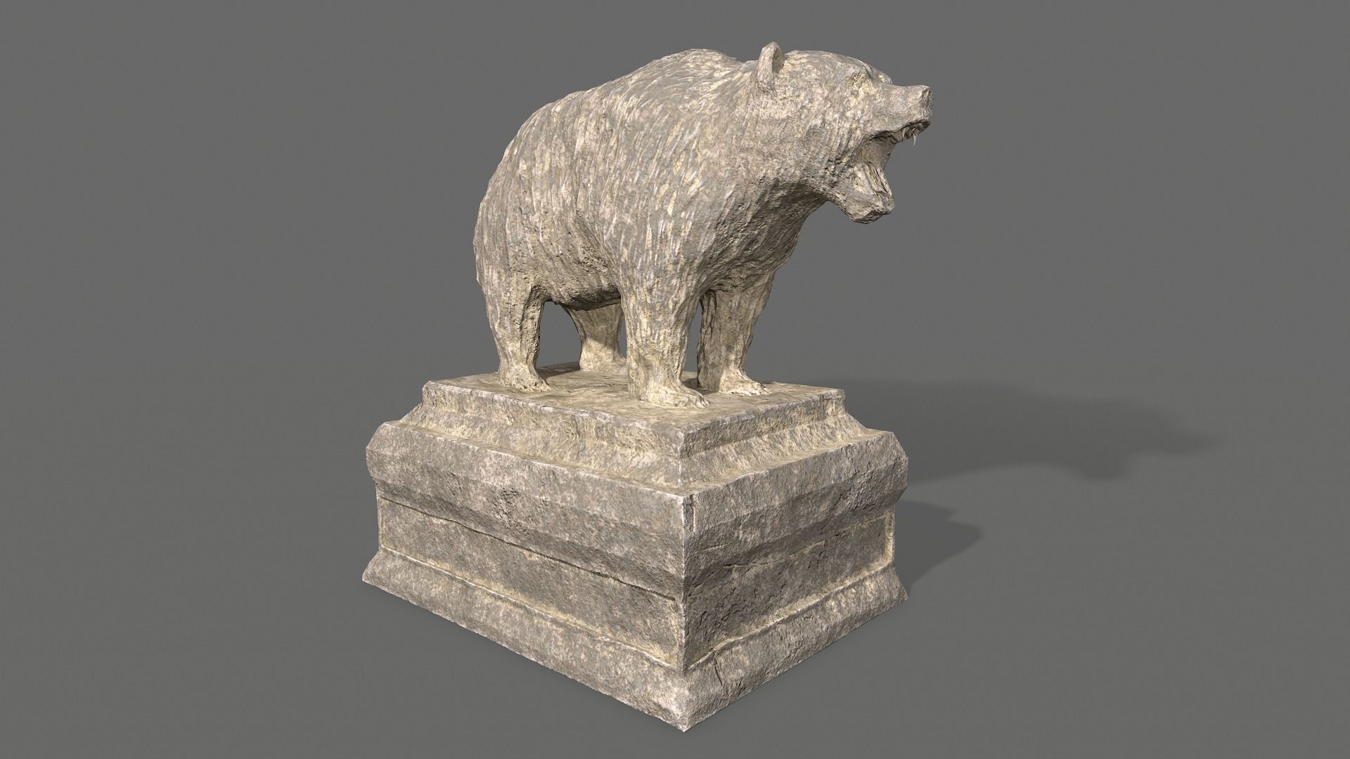 Bear Statue 2 Low-poly 3D model_1