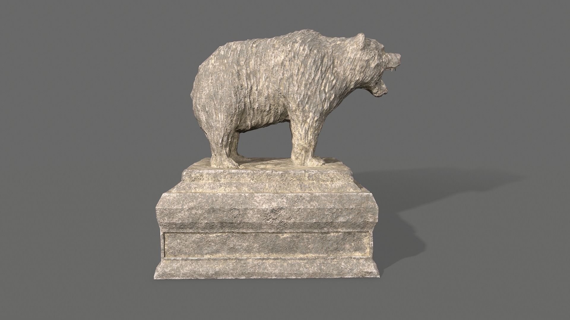 Bear Statue 2 Low-poly 3D model_7