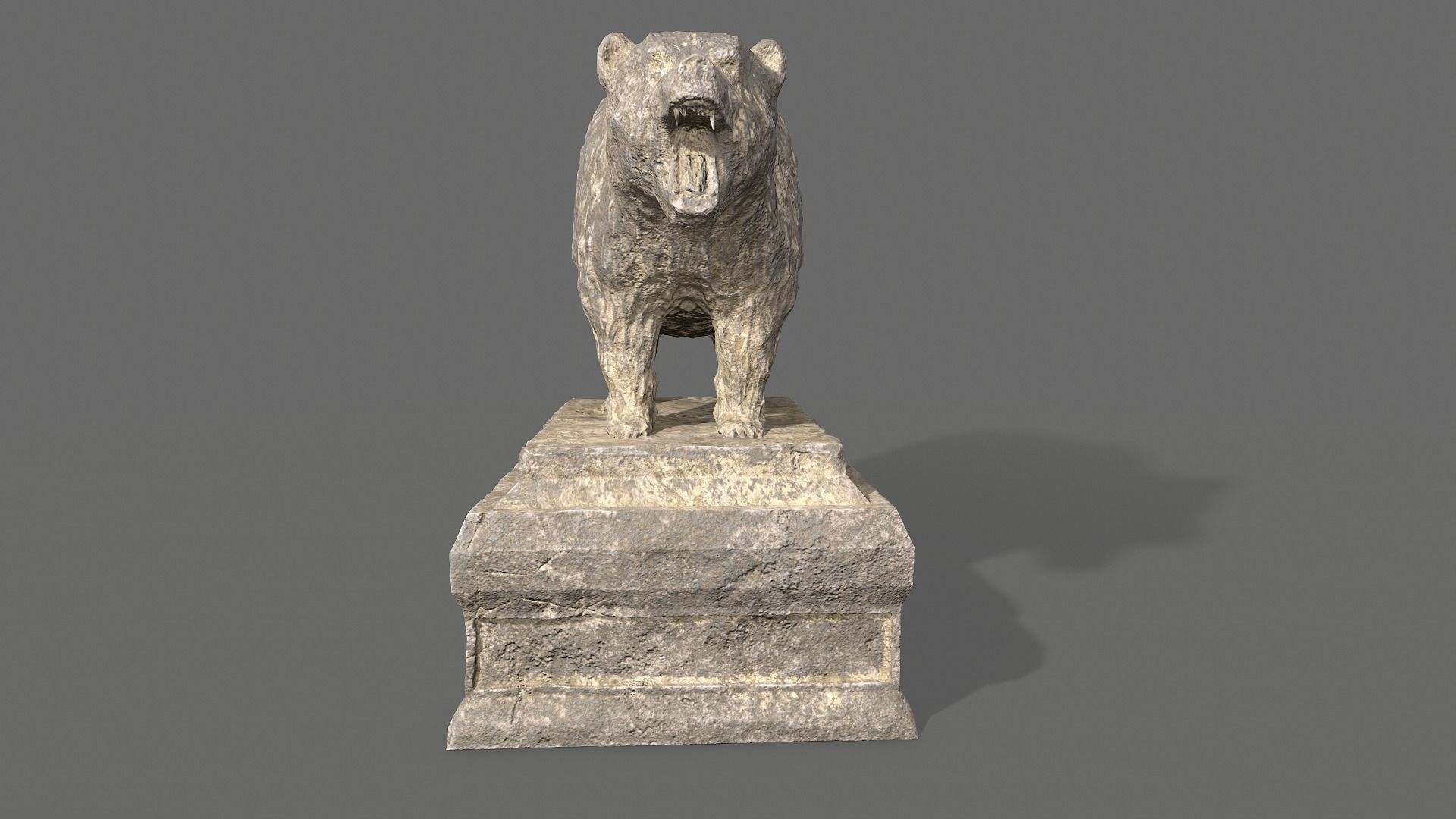 Bear Statue 2 Low-poly 3D model_2