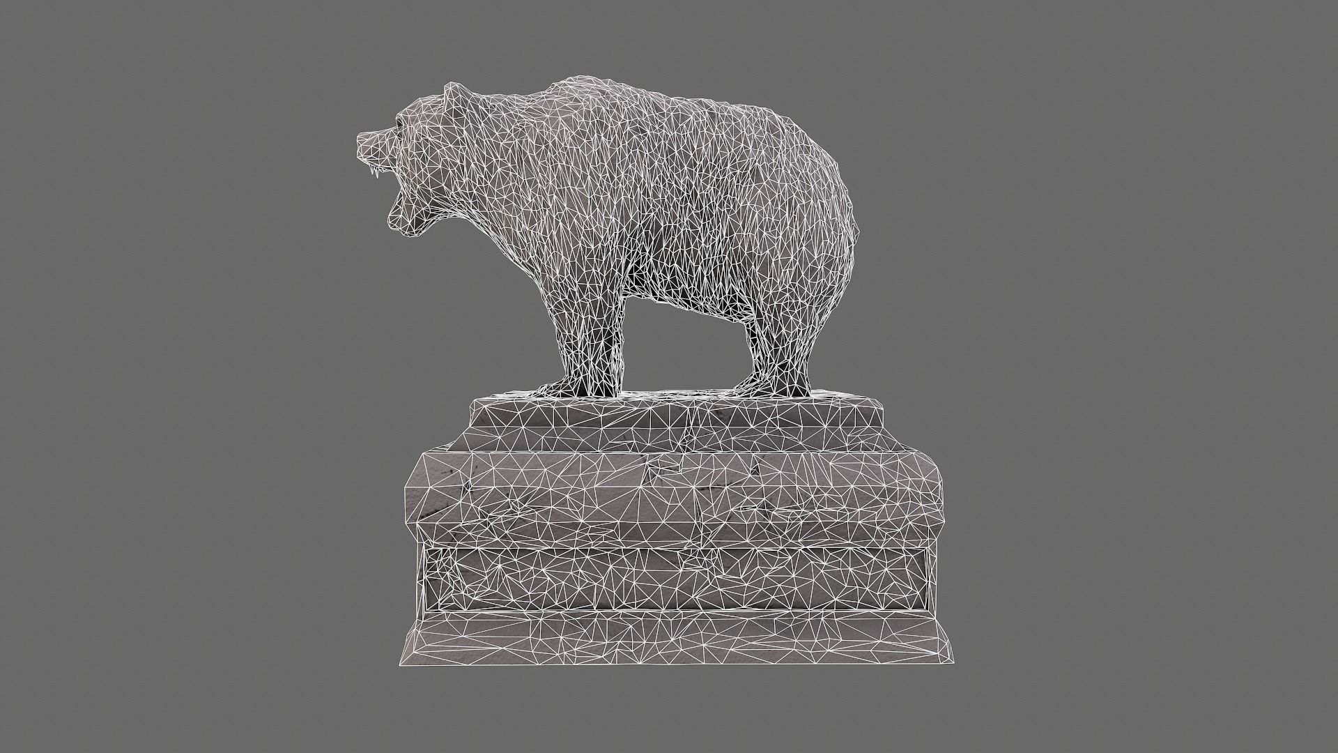 Bear Statue 2 Low-poly 3D model_11