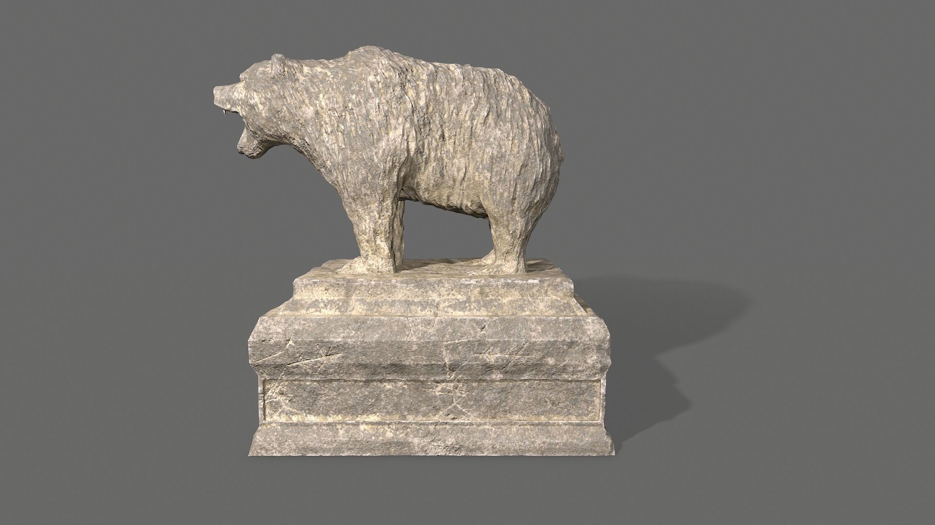 Bear Statue 2 Low-poly 3D model_4