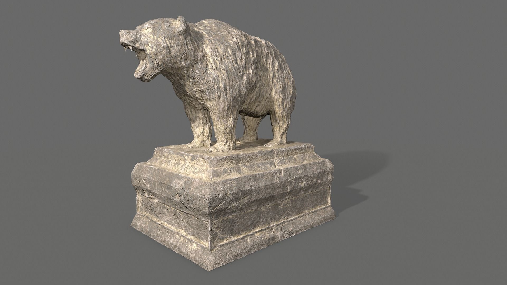 Bear Statue 2 Low-poly 3D model_3