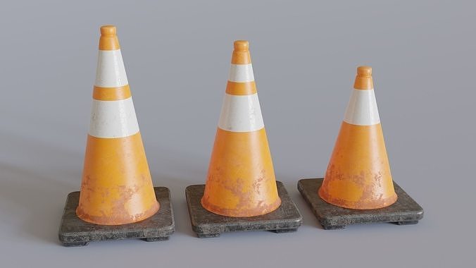 Traffic Cones Low-poly 3D model