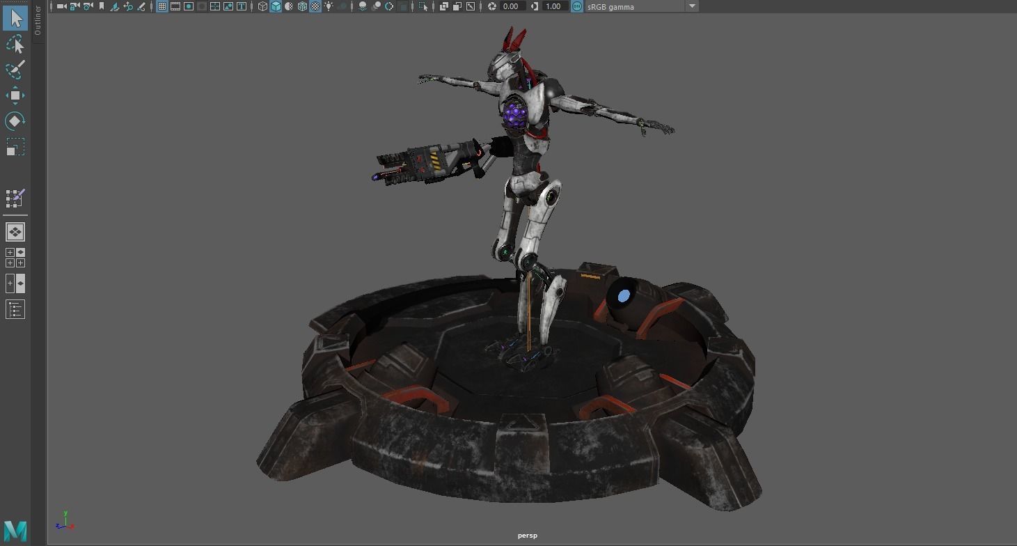 Robot Cyborg 4761A Low-poly 3D model_15