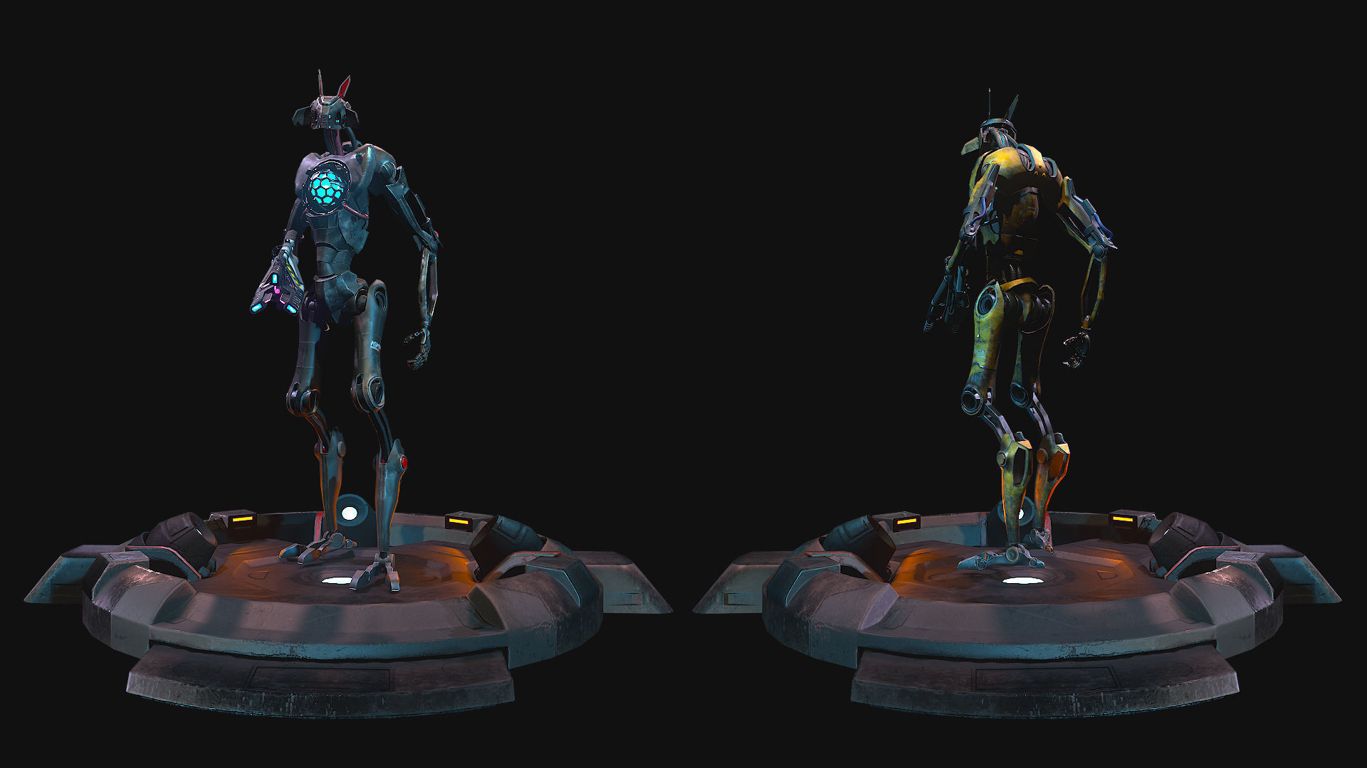 Robot Cyborg 4761A Low-poly 3D model_5