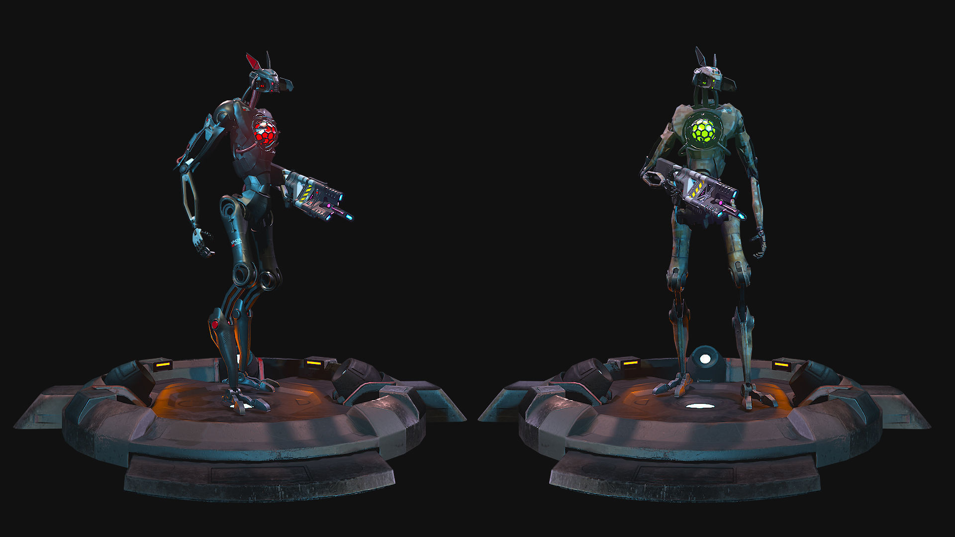 Robot Cyborg 4761A Low-poly 3D model_7