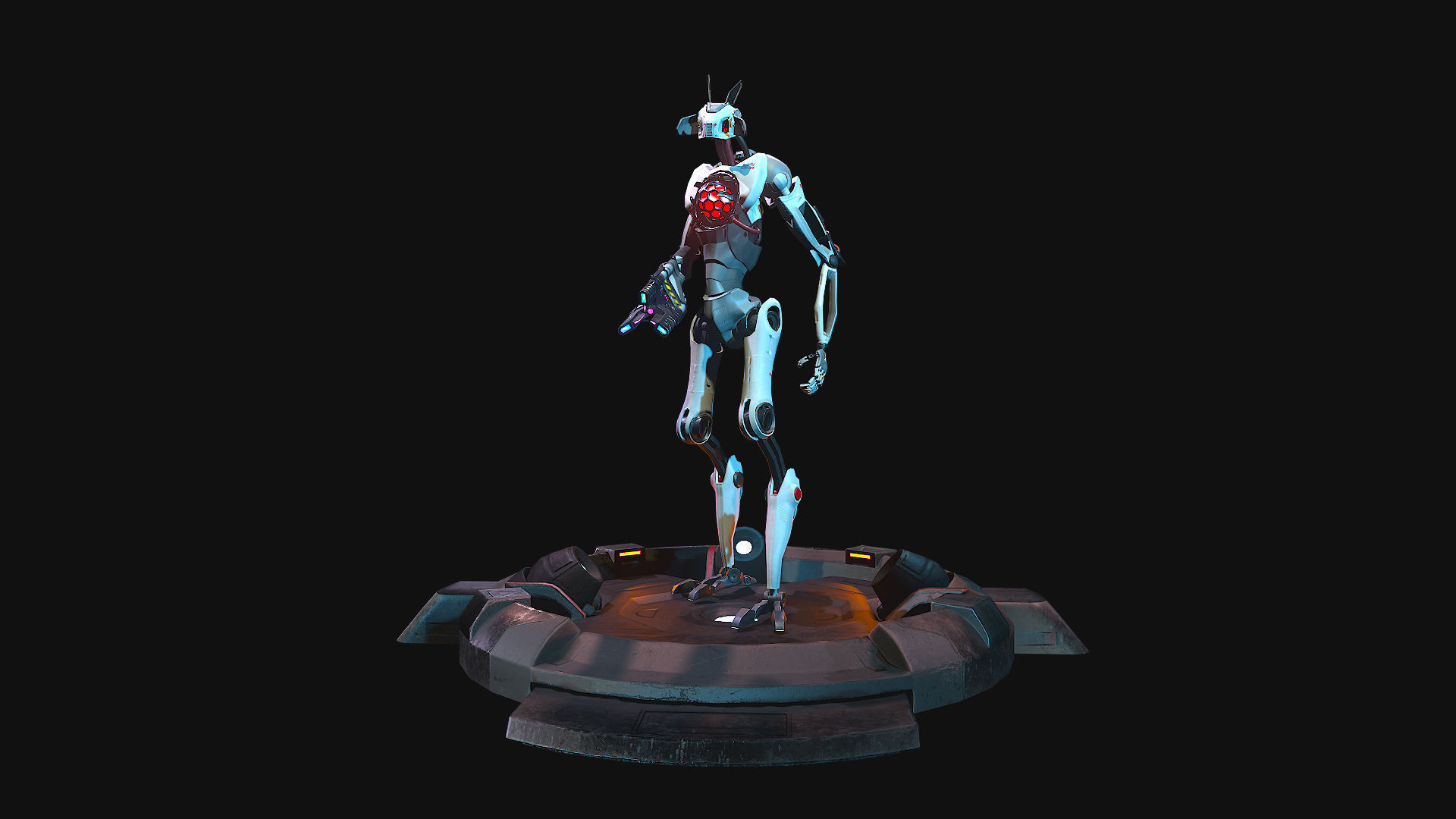 Robot Cyborg 4761A Low-poly 3D model_6