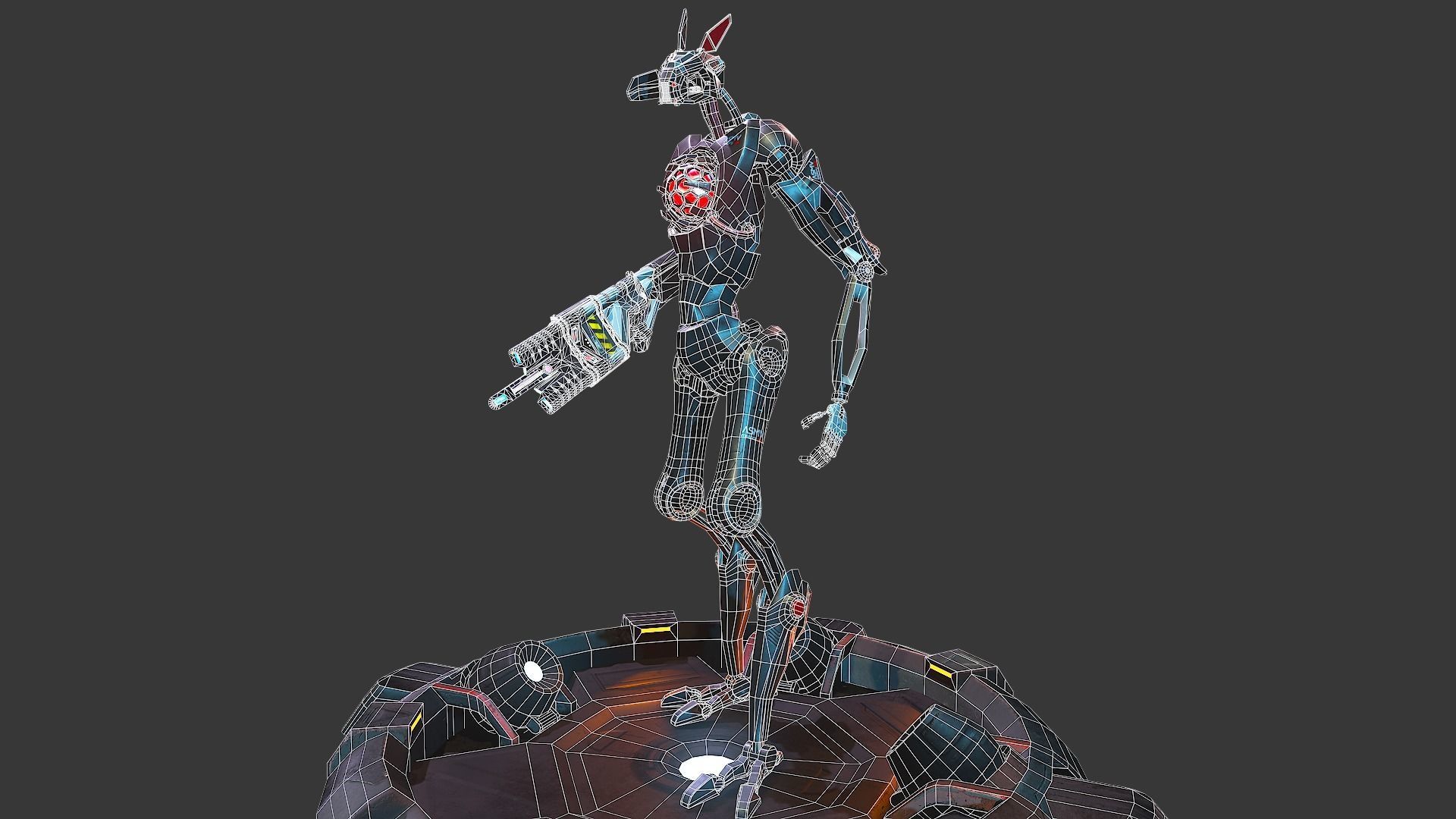 Robot Cyborg 4761A Low-poly 3D model_10