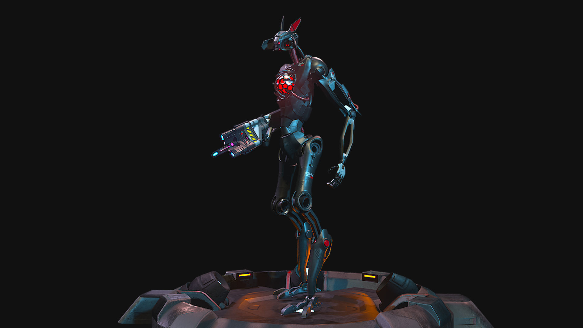 Robot Cyborg 4761A Low-poly 3D model_4