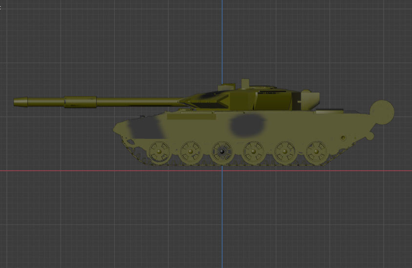 t-90 tank Low-poly 3D model_8