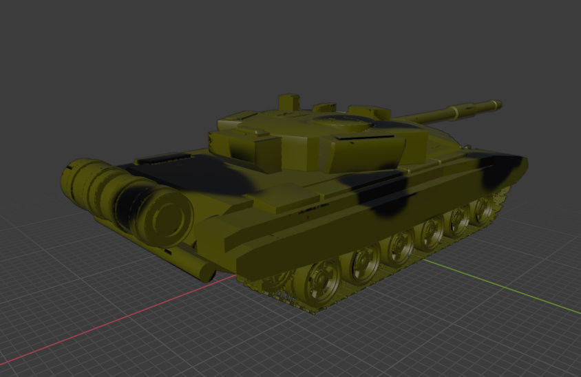 t-90 tank Low-poly 3D model_2