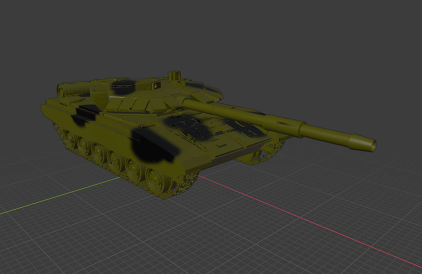 t-90 tank Low-poly 3D model_1