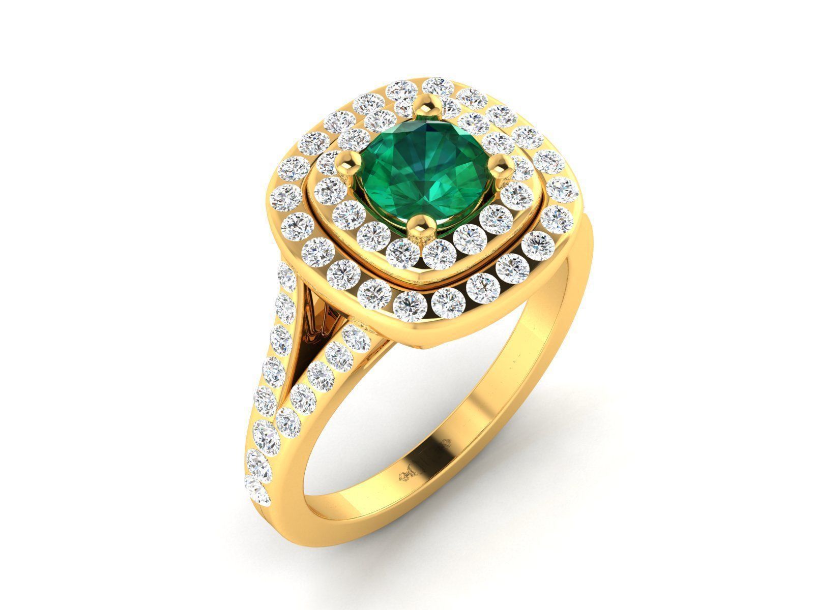 Solitaire ring model 3D print model_10