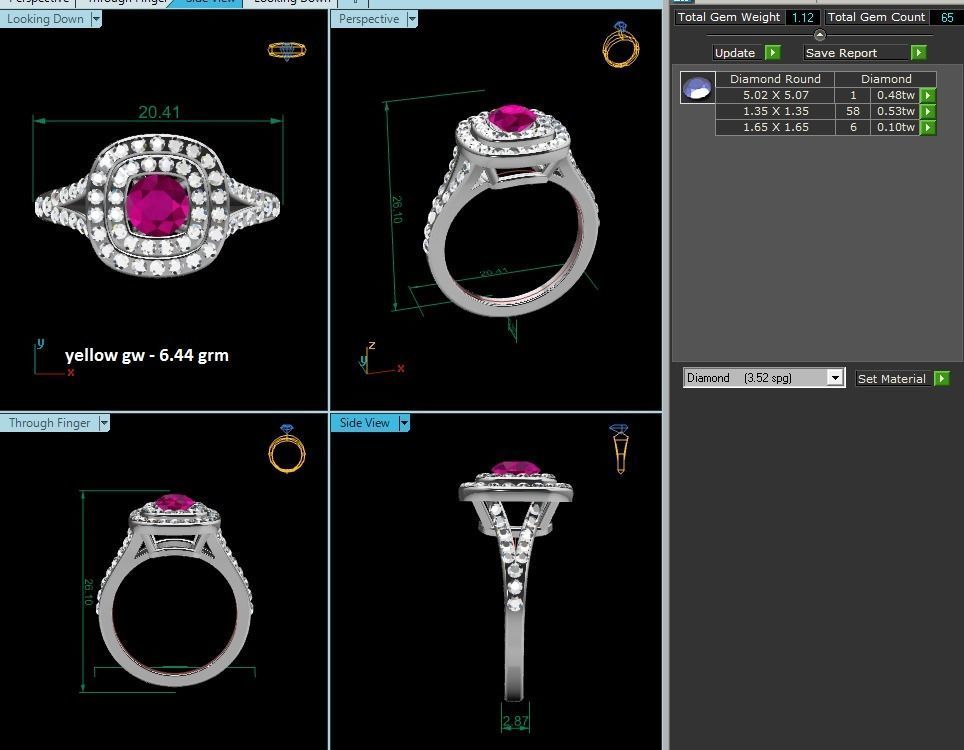 Solitaire ring model 3D print model_3