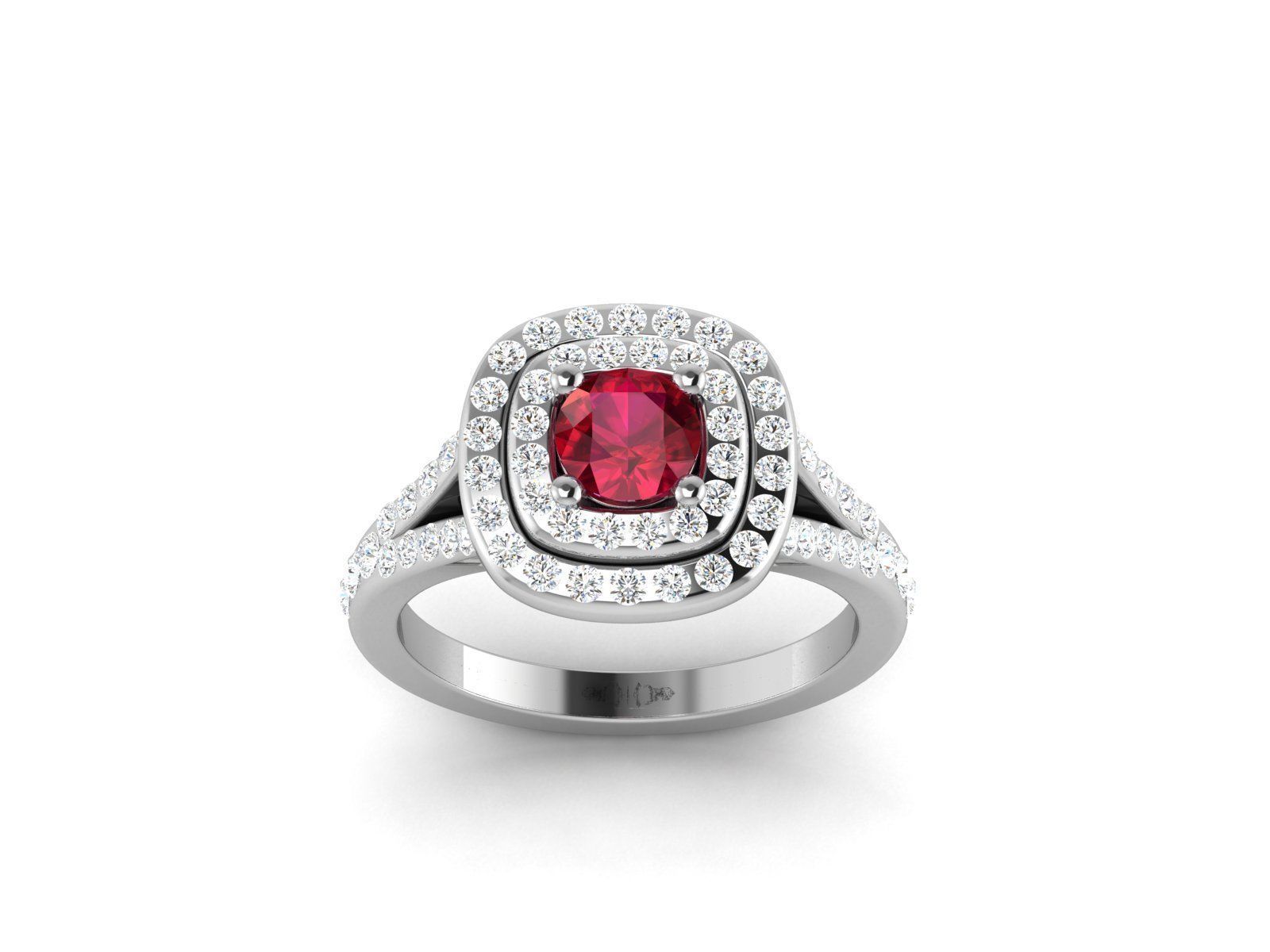 Solitaire ring model 3D print model_6