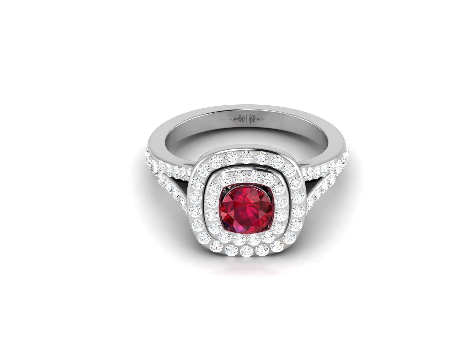 Solitaire ring model 3D print model_1