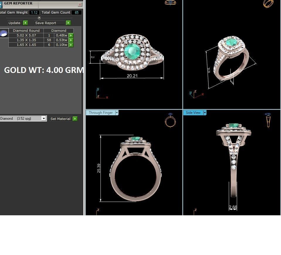 Solitaire ring model 3D print model_7