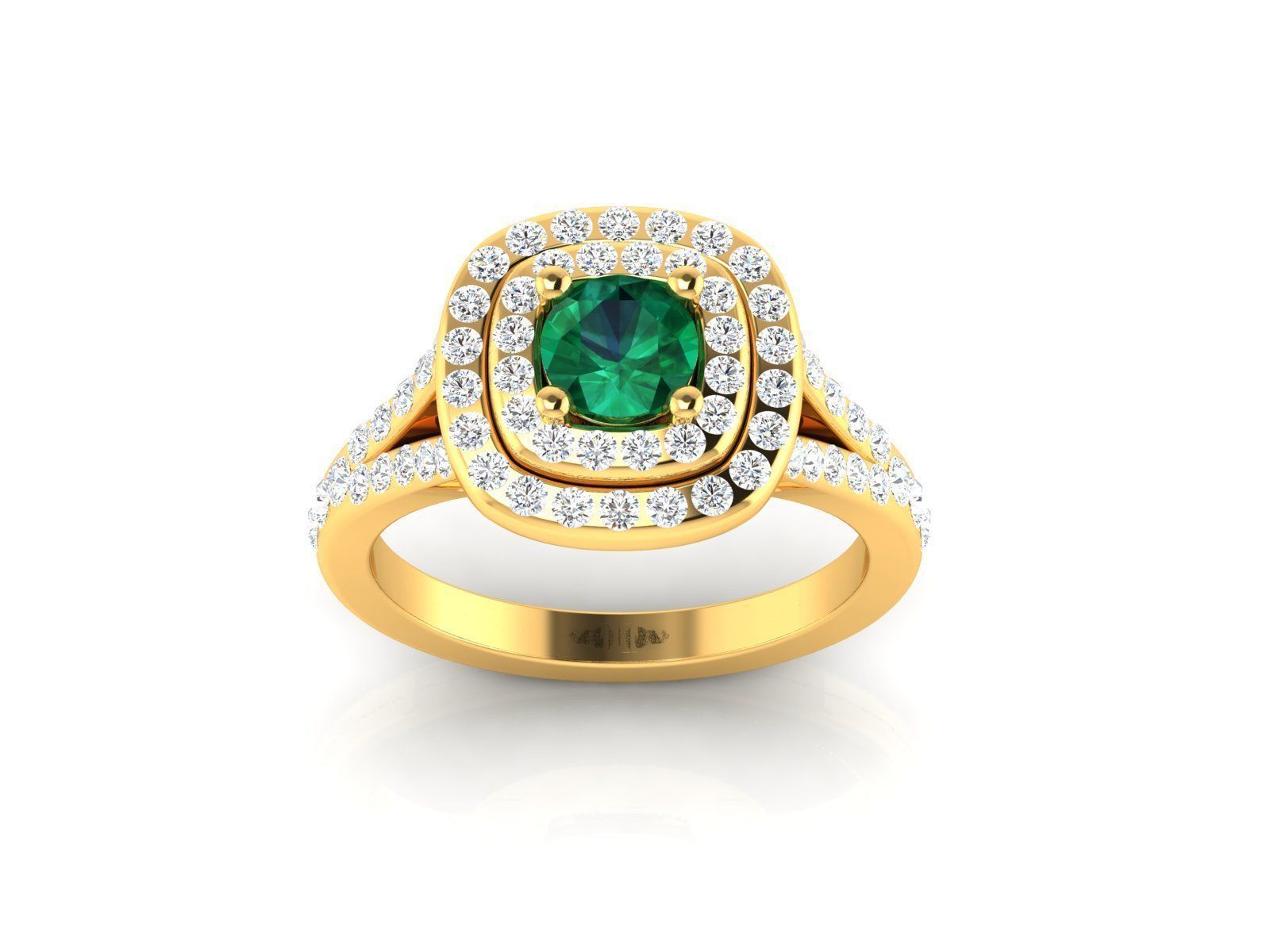 Solitaire ring model 3D print model_16