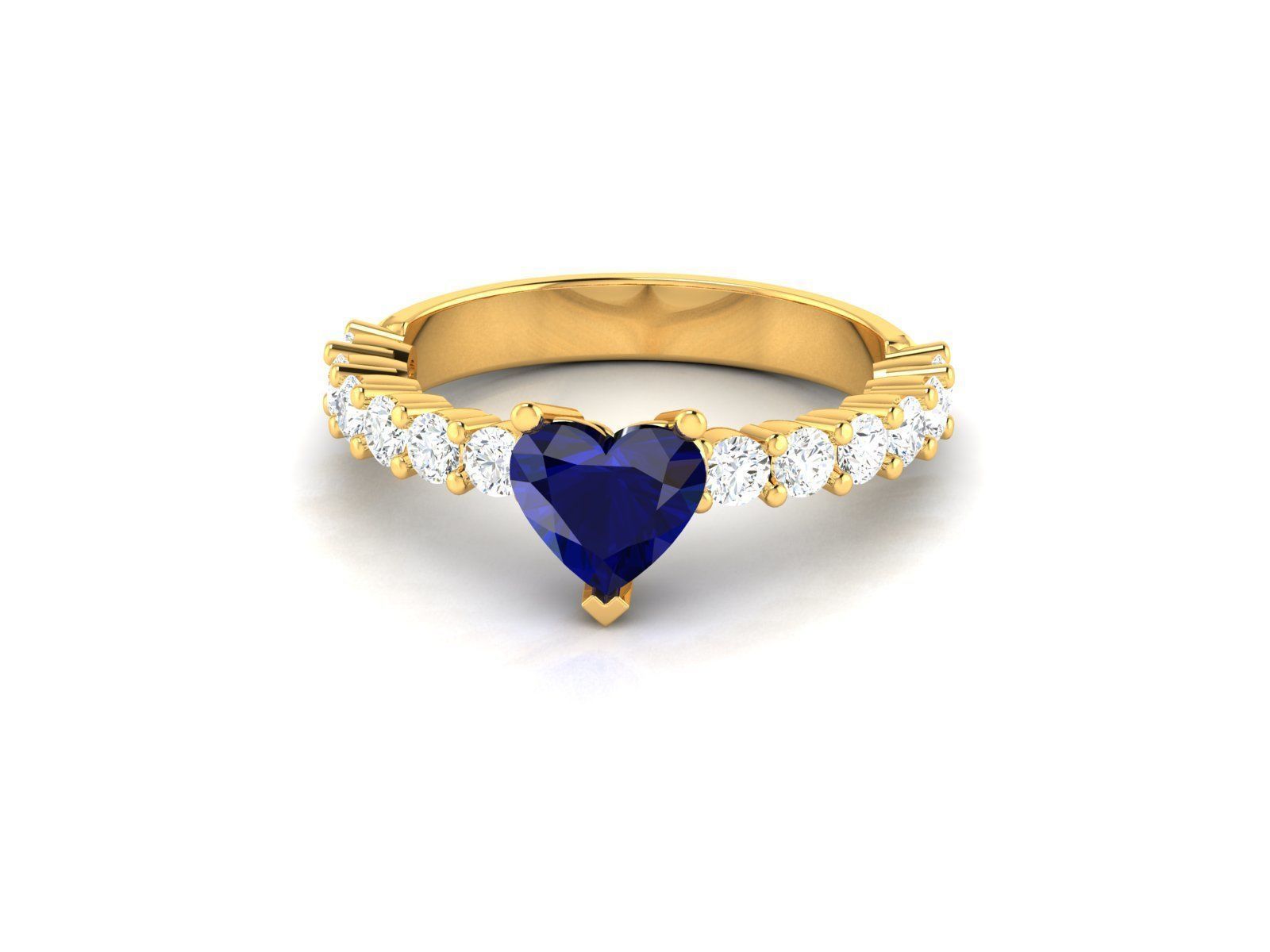 Solitaire ring model 3D print model_5