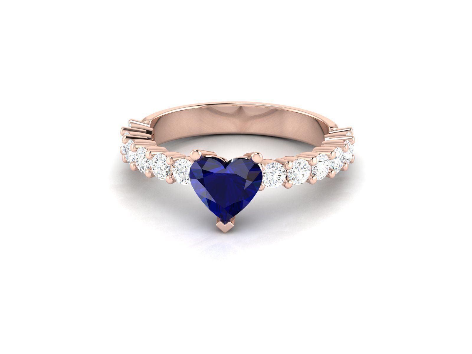 Solitaire ring model 3D print model_3