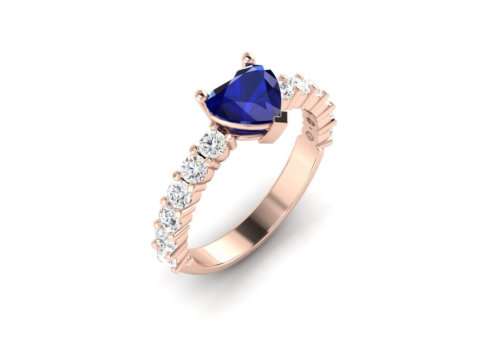 Solitaire ring model 3D print model_1