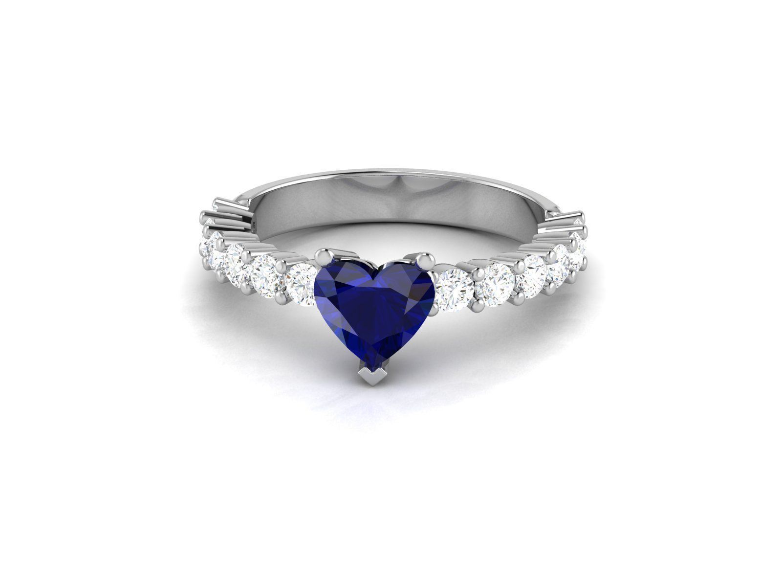 Solitaire ring model 3D print model_4