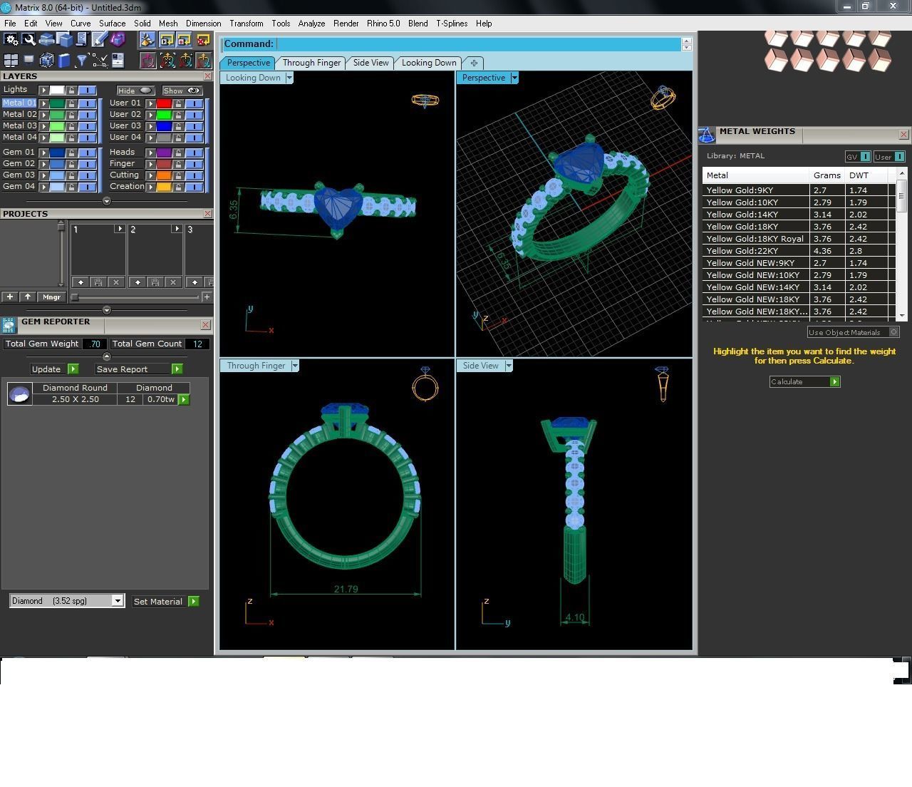 Solitaire ring model 3D print model_10