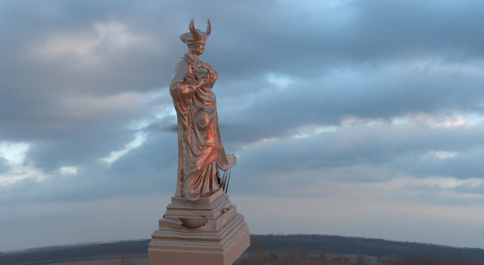 Female demon Statue 3D model