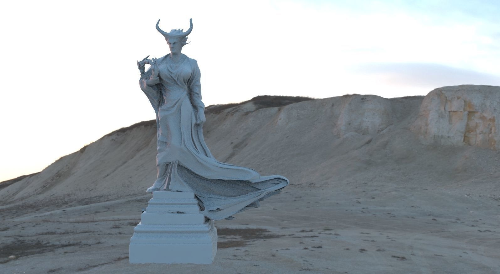 Female demon Statue 3D model