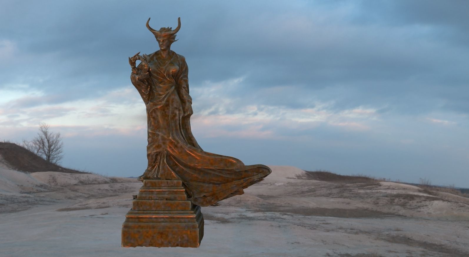 Female demon Statue 3D model