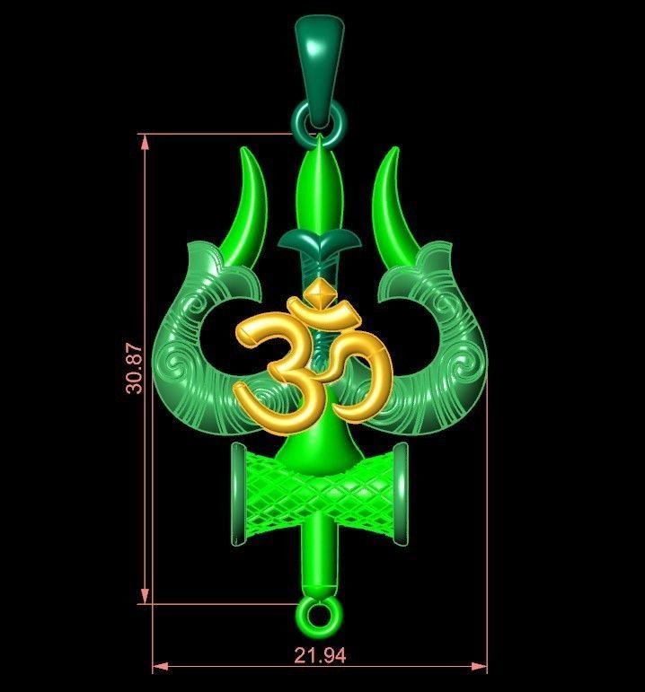 Shiva Trisul 3D print model_2