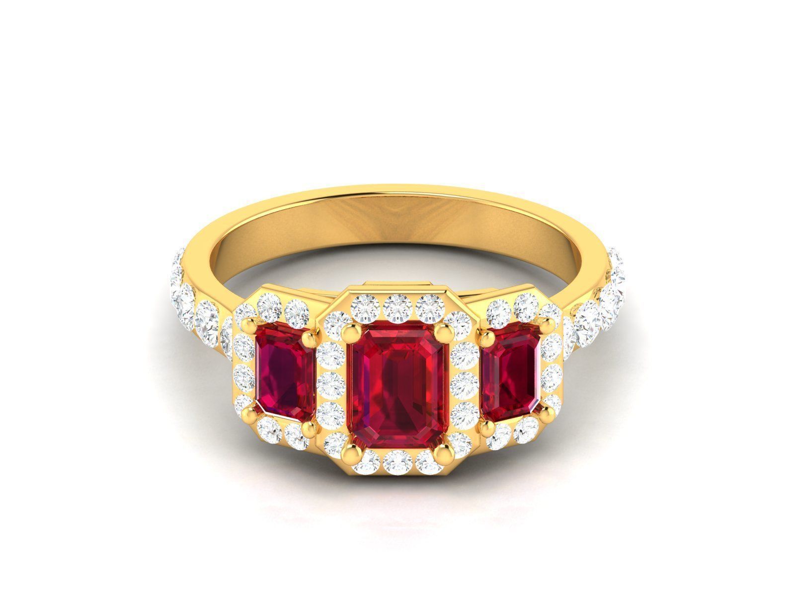 Solitaire ring model 3D print model_5