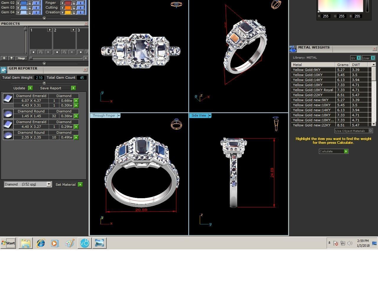 Solitaire ring model 3D print model_10