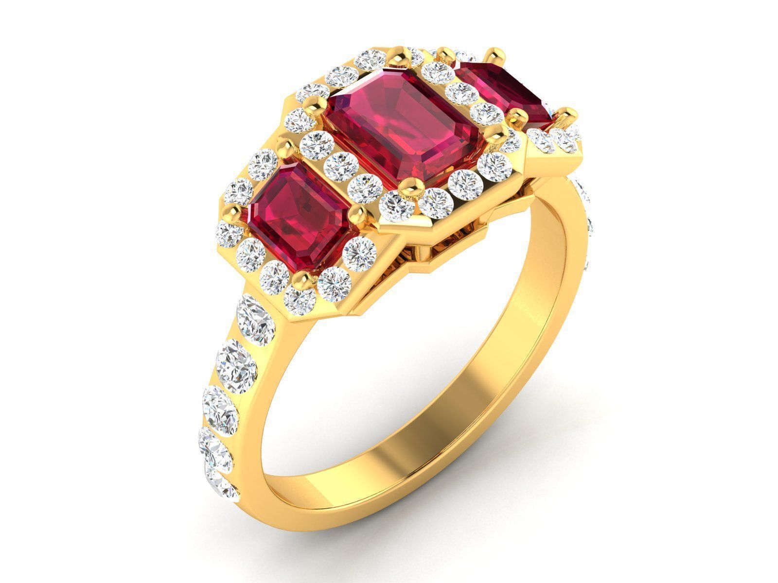 Solitaire ring model 3D print model_4