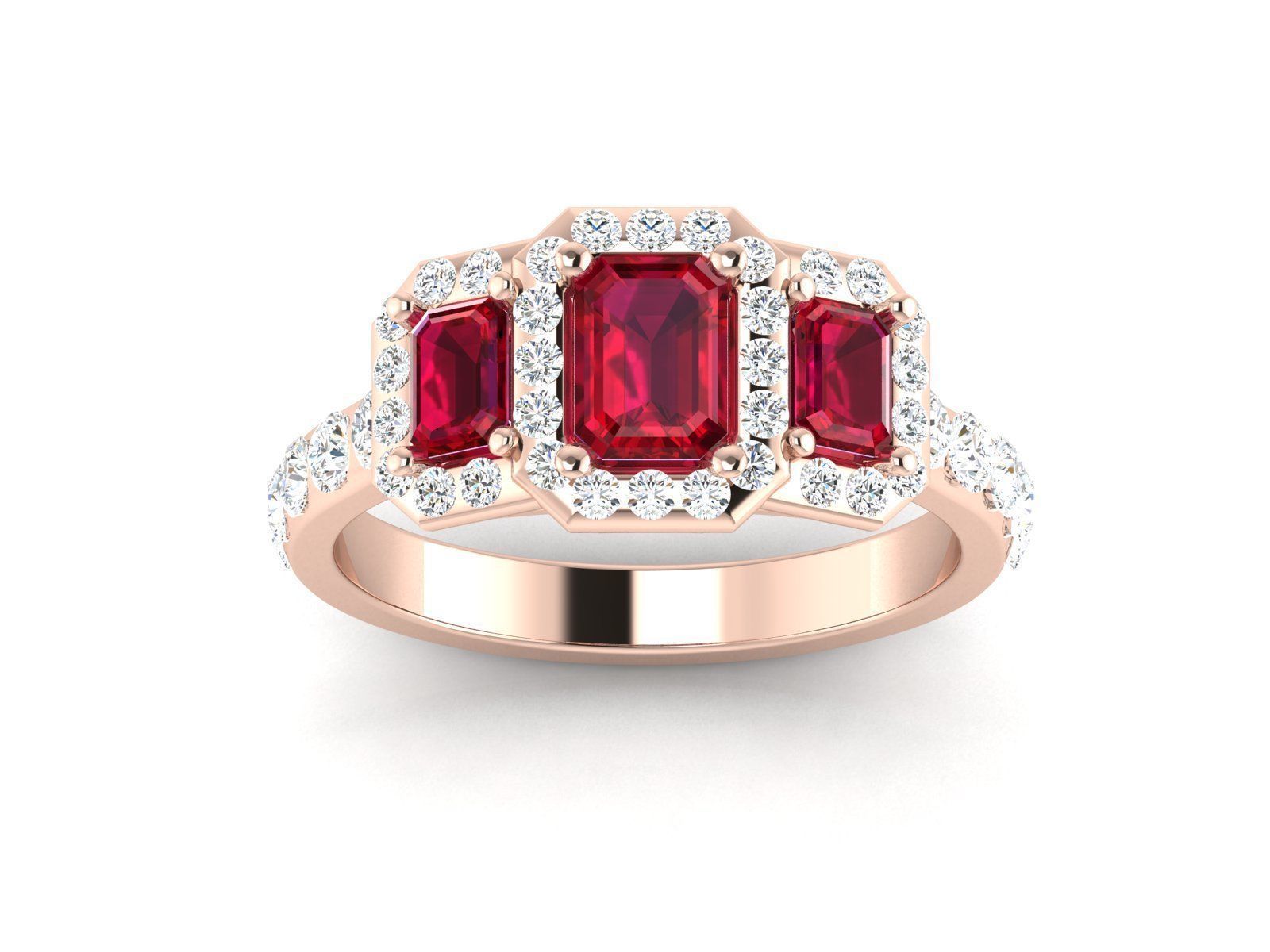 Solitaire ring model 3D print model_8