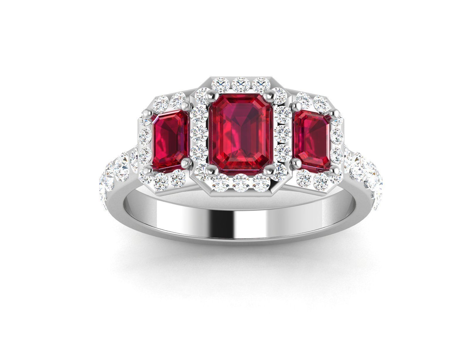 Solitaire ring model 3D print model_2