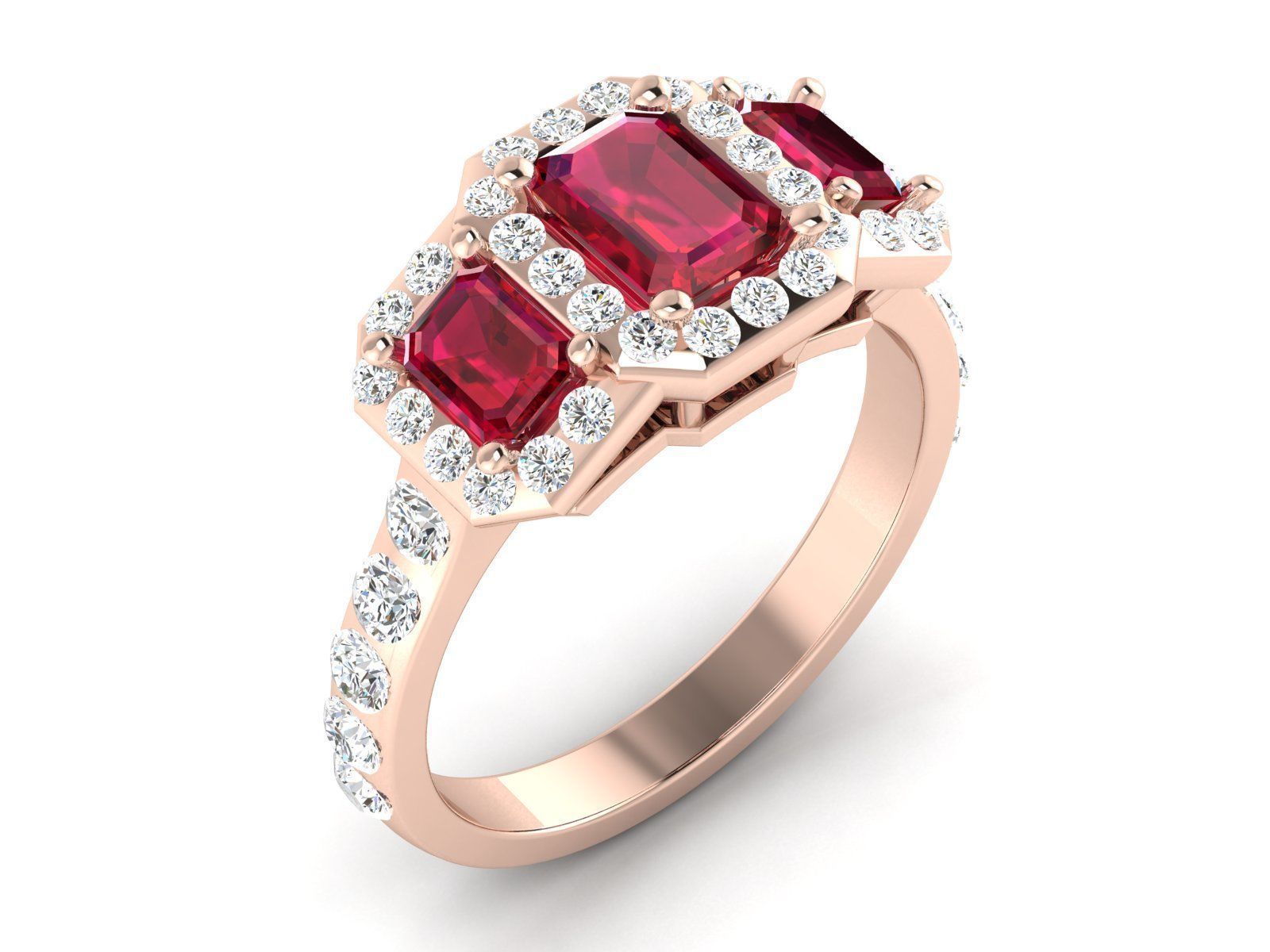 Solitaire ring model 3D print model_1