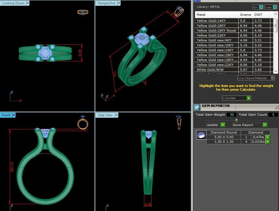 Solitaire ring model 3D print model_4