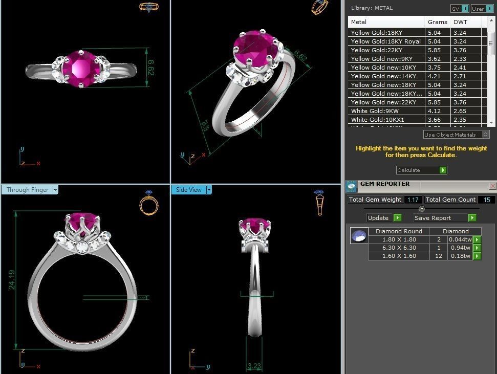 Solitaire ring model 3D print model_10