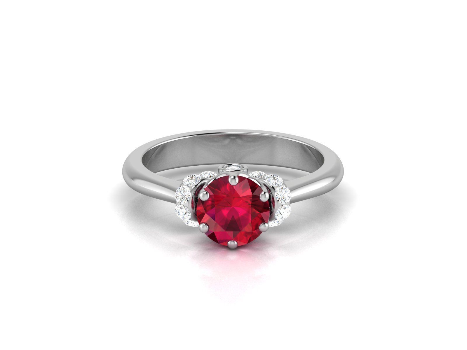 Solitaire ring model 3D print model_5