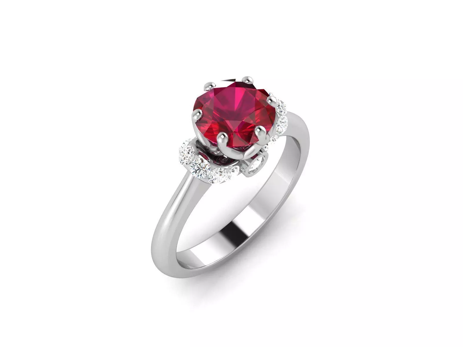 Solitaire ring model 3D print model_0