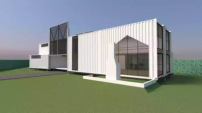 CONTAINER HOUSE BAKED 3D model