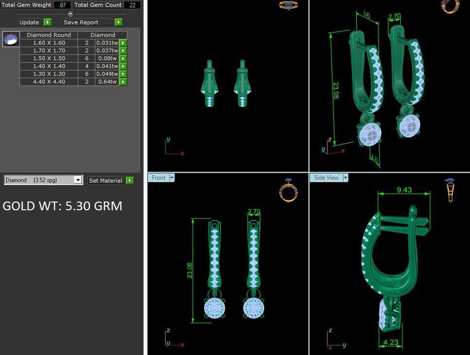 Women earrings 3D print model_3
