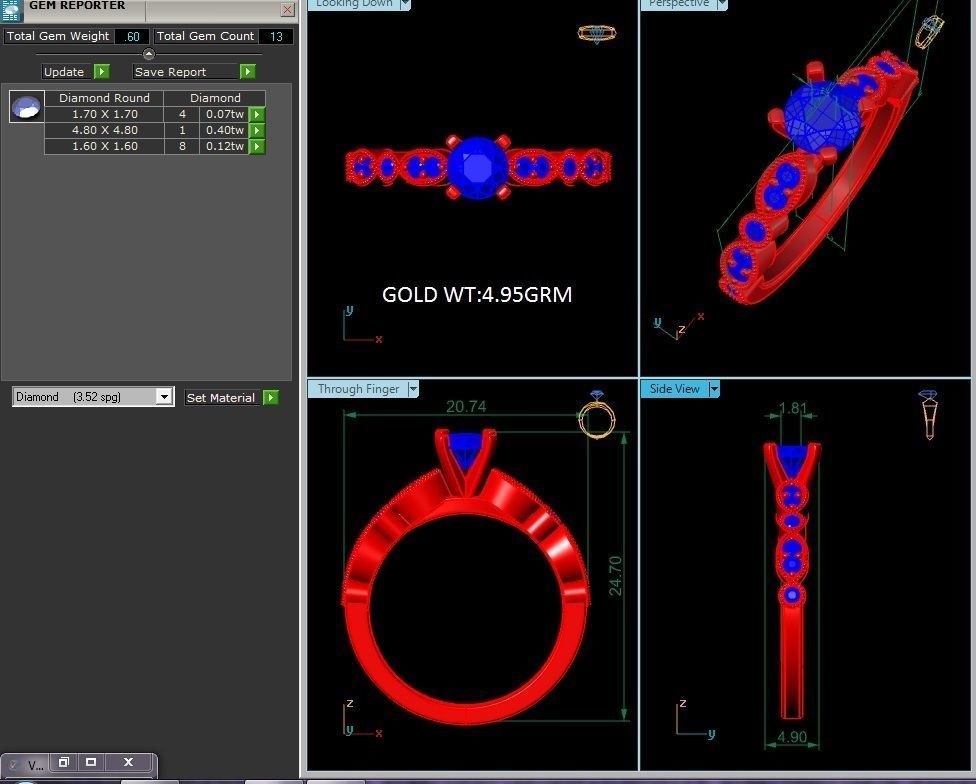 Solitaire ring model 3D print model_3