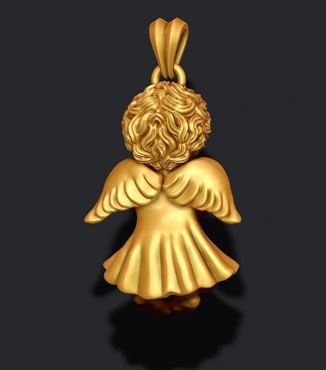 baby angel pendant 3D print model_5
