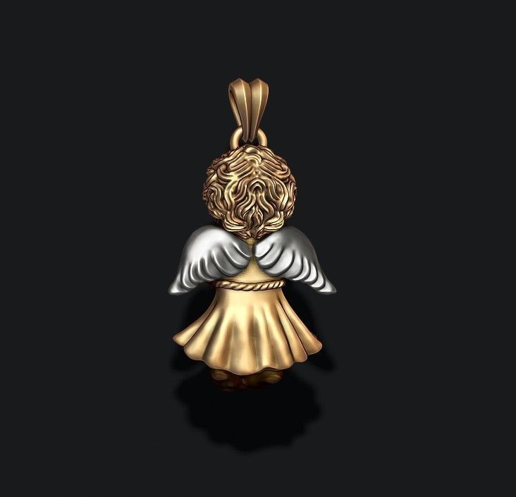 baby angel pendant 3D print model_8