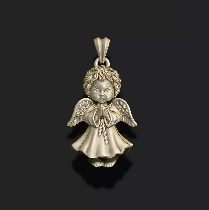 baby angel pendant 3D print model_0