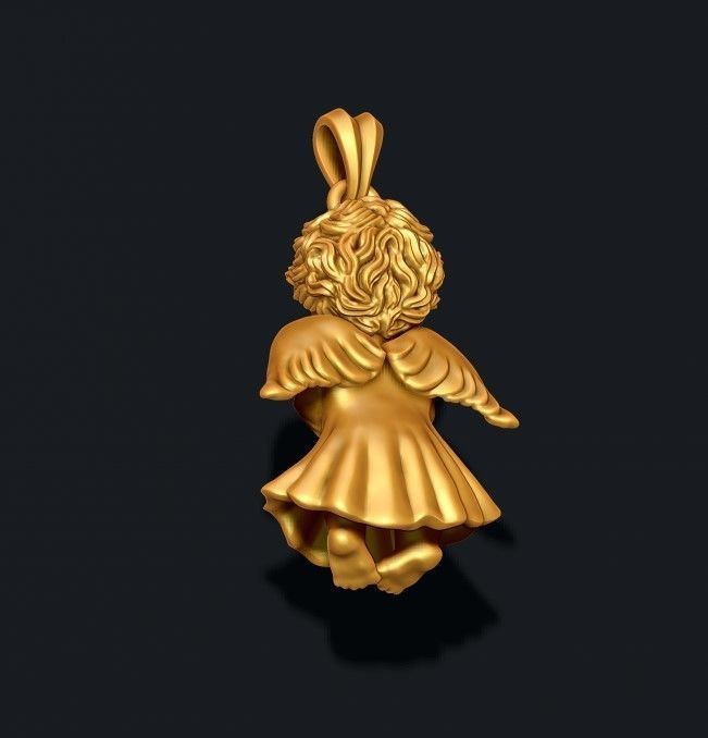 baby angel pendant 3D print model_6