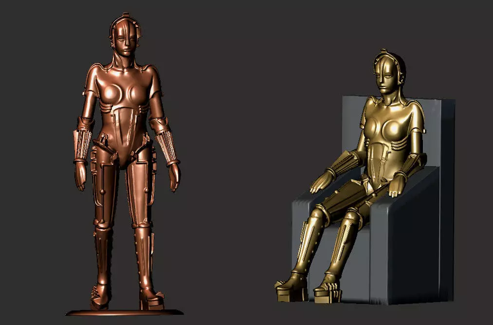 2x Maria robot toy soldiers from Metropolis 3D print model_0